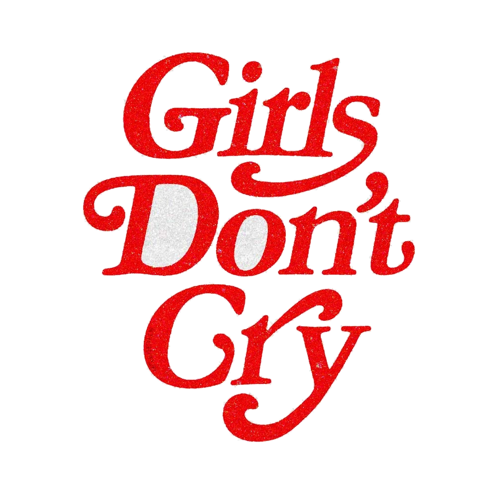 Girls Don't Cry Script Glitter Sticker